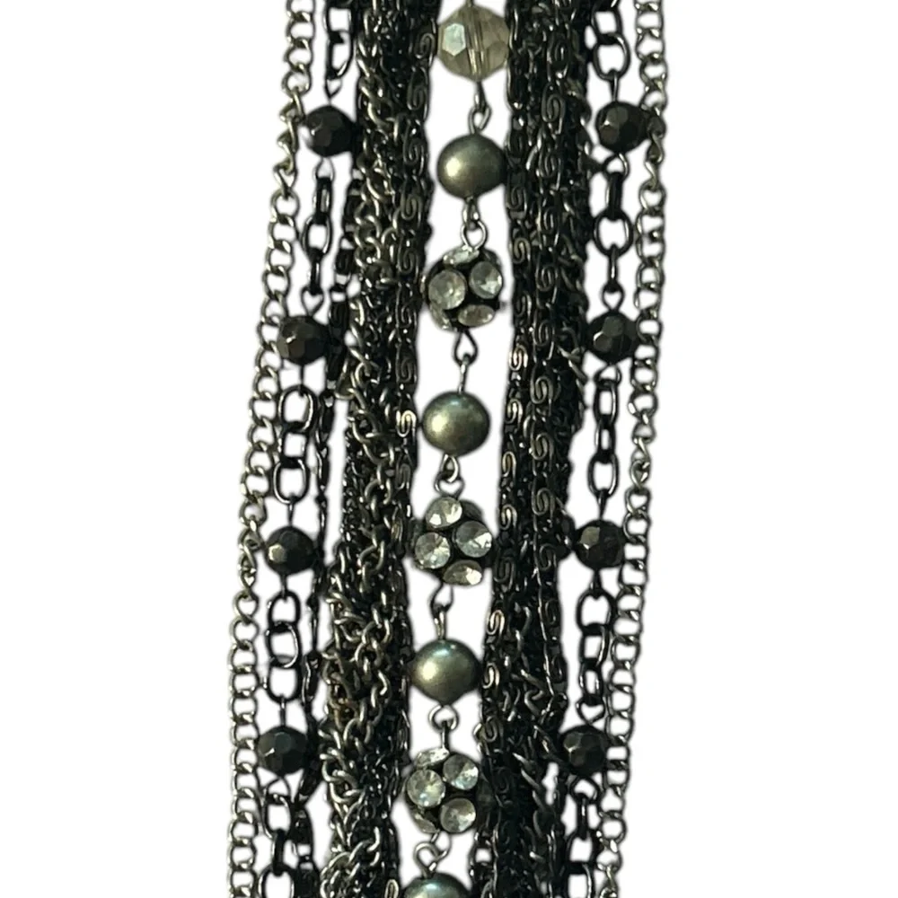 1990s Silver Crystal Art Deco Bracelet‎